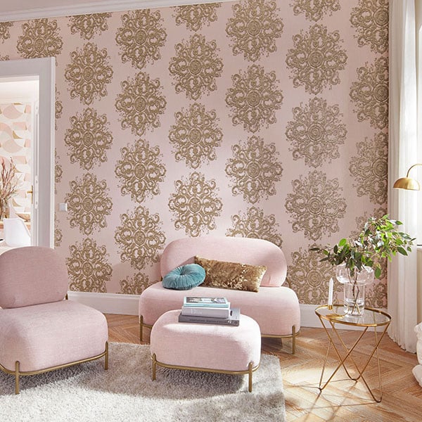 Galerie Wallpaper Product code: 10154-05R - ELLE Decoration Wallpaper Collection - Blush Pink Gold Colours -  
