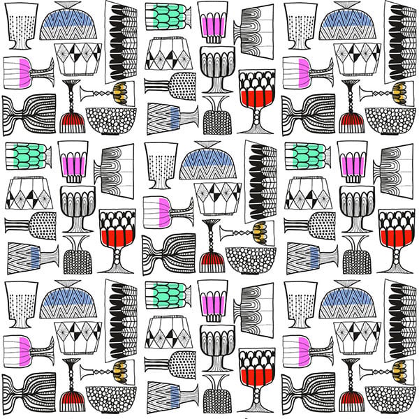Galerie Wallpaper Product code: 14100 - Marimekko Essentials Wallpaper Collection - White Black Pink Red Yellow Green Blue Colours -  