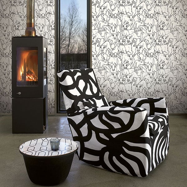 Galerie Wallpaper Product code: 14106R - Marimekko Essentials Wallpaper Collection - White Black Colours -  