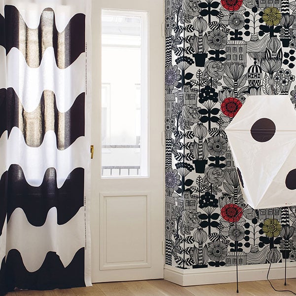 Galerie Wallpaper Product code: 23306R - Marimekko 5 Wallpaper Collection - Black White Pink Red Yellow Colours -  
