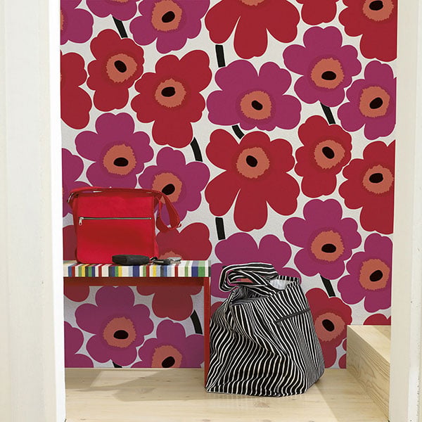 Galerie Wallpaper Product code: 23354R - Marimekko 5 Wallpaper Collection - Red Pink White Black Colours -  