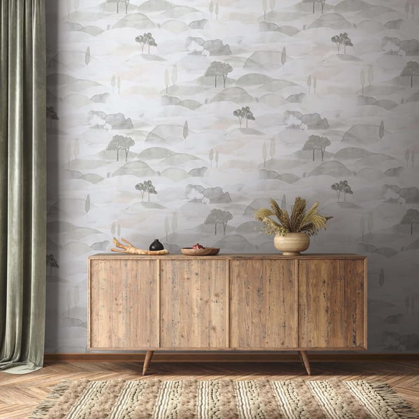 Galerie Wallpaper Product code: 35787_2 - Boho Fine Linen Wallpaper Collection - Grey, White Colours -  