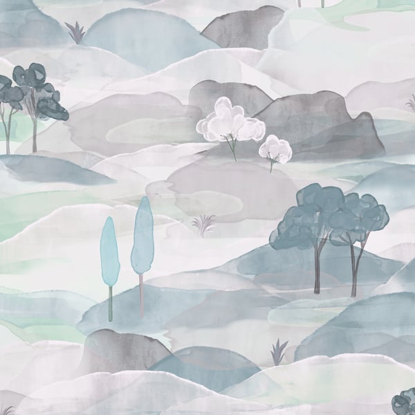 Galerie Wallpaper Product code: 35788 - Boho Fine Linen Wallpaper Collection - White, Green, Blue Colours -  
