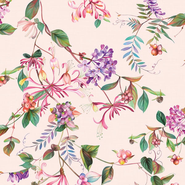 Galerie Wallpaper Product code: 47457 - Flora Wallpaper Collection - Beige, Rose, Green Colours -  