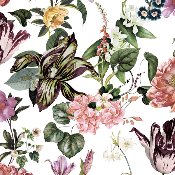 Galerie Wallpaper Product code: 47458 - Flora Wallpaper Collection - White, Rose, Green Colours -  