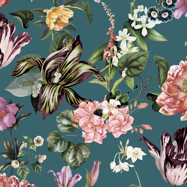 Galerie Wallpaper Product code: 47462 - Flora Wallpaper Collection - Grey, Blue, Green, Rose Colours -  