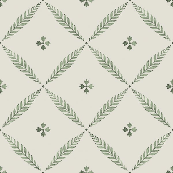 Galerie Wallpaper Product code: 51024 - Blomstermala Wallpaper Collection - Green White Colours -  