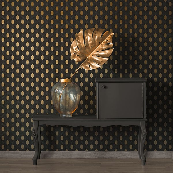 Galerie Wallpaper Product code: AC60022R - Absolutely Chic Wallpaper Collection - Brown Metallic Black Colours -  