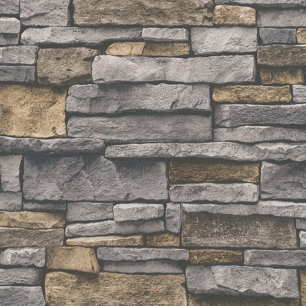 Galerie Wallpaper Product code: BB51134 - Bricks And More Wallpaper Collection - Gold Grey Colours -  