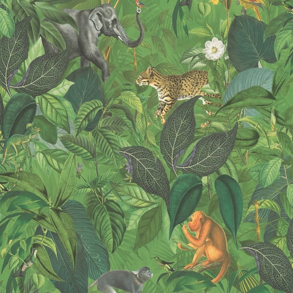 Galerie Wallpaper Product code: BW51025 - Blooming Wild Wallpaper Collection - Green Grey Brown Colours -  