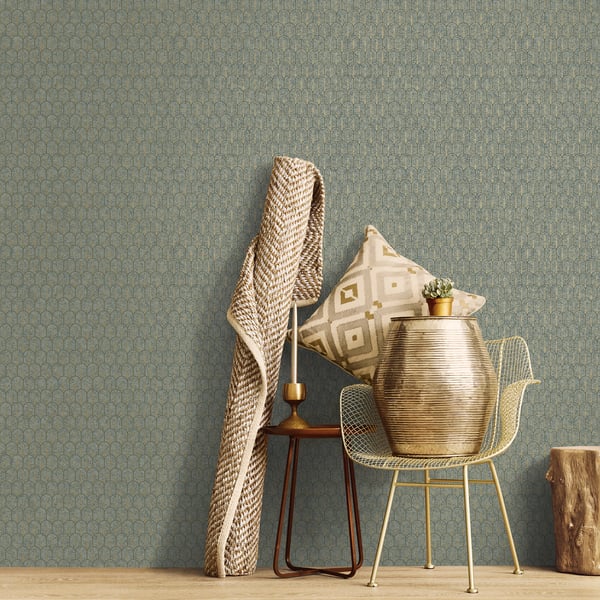 Galerie Wallpaper Product code: F-VL6005_2 - Lustre Wallpaper Collection - Green Colours -  