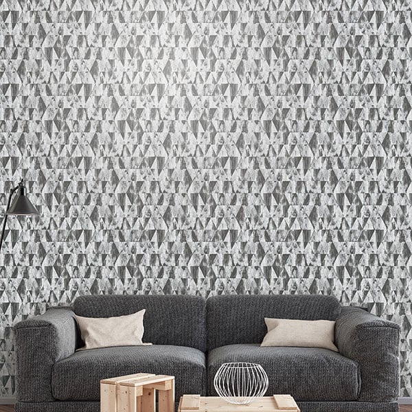 Galerie Wallpaper Product code: G45334R - Grunge Wallpaper Collection - Grey Silver Black Colours -  