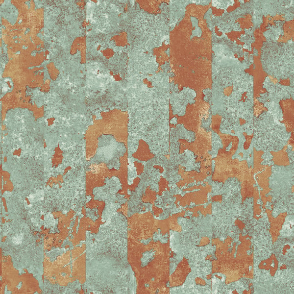 Galerie Wallpaper Product code: G45361 - Grunge Wallpaper Collection - Green Copper Orange Colours -  