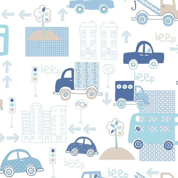 Galerie Wallpaper Product code: G56009 - Just 4 Kids 2 Wallpaper Collection - Blue White Colours -  