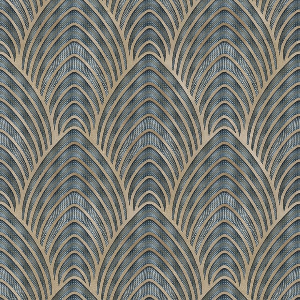 Galerie Wallpaper Product code: G68018 - Utopia Wallpaper Collection - Blue Gold Colours -  