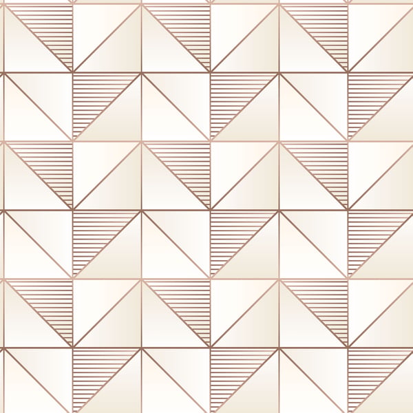 Galerie Wallpaper Product code: GX37629 - Geometrix Wallpaper Collection - Cream Rose Gold Colours -  