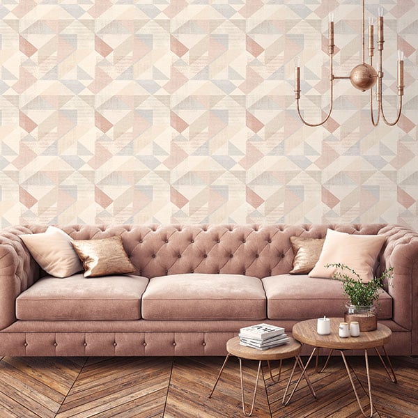 Galerie Wallpaper Product code: GX37656R - Geometrix Wallpaper Collection - Blush Rose Beige Colours -  
