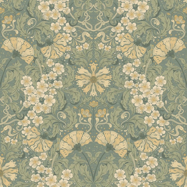 Galerie Wallpaper Product code: S83113 - Hjarterum Wallpaper Collection - Green Colours -  