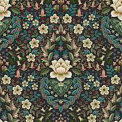 Galerie Wallcoverings Product Code 18519 - Into The Wild Wallpaper Collection - Black Colours - Floral Damask Design