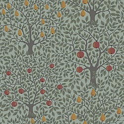 Galerie Wallcoverings Product Code 33014 - Apelviken 2 Wallpaper Collection - Green Colours - Apples and Pears Design