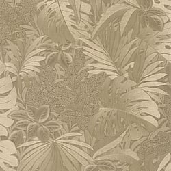 Galerie Wallcoverings Product Code: 33303 - Eden Wallpaper Collection Galerie Wallcoverings Product Code 33303 - Eden Wallpaper Collection - Metallic Jungle Leaves Design