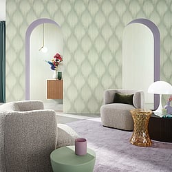 Galerie Wallcoverings Product Code 35803 - Fashion Icon Wallpaper Collection - Green Colours - Stripes Design