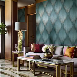 Galerie Wallcoverings Product Code 35806 - Fashion Icon Wallpaper Collection - Green Colours - Stripes Design