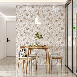 Galerie Wallcoverings Product Code: 47453 - Flora Wallpaper Collection Galerie Wallcoverings Product Code 47453 - Flora Wallpaper Collection - White, Brown, Grey Colours - Soft Foliage Design