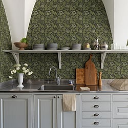 Galerie Wallcoverings Product Code: 82005 - Hidden Treasures Wallpaper Collection Galerie Wallcoverings Product Code 82005 - Hidden Treasures Wallpaper Collection - Green black Colours - Anemone Design