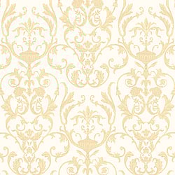 Galerie Wallcoverings Product Code 95514 - Ornamenta 2 Wallpaper Collection - White Gold Colours - Toscano Damask Design