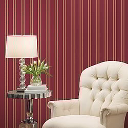 Galerie Wallcoverings Product Code 95705 - Ornamenta 2 Wallpaper Collection - Red Gold Colours - Regency Stripe Design