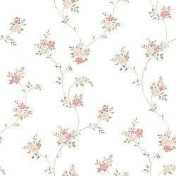Galerie Wallcoverings Product Code G23247 - Floral Themes Wallpaper Collection - Red Pink Beige Green Colours - Floral Trail Design