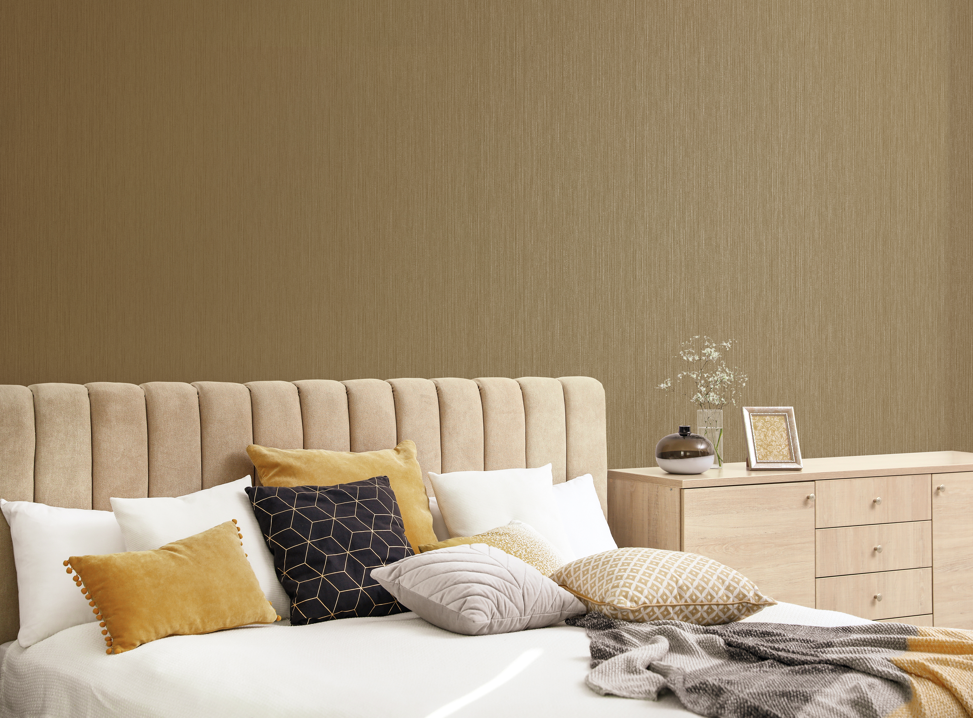 Galerie Wallcoverings Product Code G67682 - Special FX 2 Wallpaper Collection - Yellow Gold Colours - Vertical Textile Design