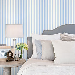 Galerie Wallcoverings Product Code: G67908 - Miniatures 3 Wallpaper Collection Galerie Wallcoverings Product Code G67908 - Miniatures 3 Wallpaper Collection - Blue White Colours - Narrow Stripe Design