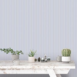 Galerie Wallcoverings Product Code: G67927 - Miniatures 3 Wallpaper Collection Galerie Wallcoverings Product Code G67927 - Miniatures 3 Wallpaper Collection - Blue White Colours - Ticking Stripe Design