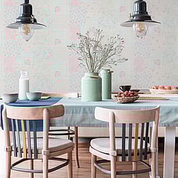 Galerie Wallcoverings Product Code MC61038 - Maison Charme Wallpaper Collection - Blue, Pink Colours - Revel in vintage charm with the Maison Charme Patchwork Vintage Floral print. This playful pattern arranges faded florals, ditsy prints and delicate plaids in a colourful basketweave patchwork. The shabby chic medley of designs mimics well-loved quilts and counterpanes. Incorporate this repeat print into bedroom, living room or kitchen schemes to infuse living spaces with an easy-going cottage style. Printed on vinyl with a non-woven backing, this design exudes romantic whimsy. Nostalgic and light-hearted, this fabric collage celebrates the beauty of imperfection and cherished heirlooms. Design
