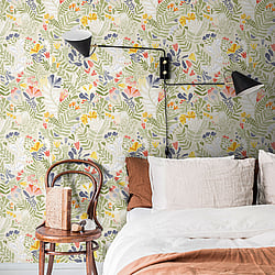 Galerie Wallcoverings Product Code: S55011 - Sommarang Wallpaper Collection Galerie Wallcoverings Product Code S55011 - Sommarang Wallpaper Collection - Green Multi-coloured Colours - Wild Flowers Design