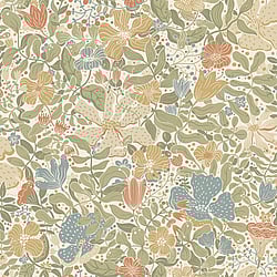 Galerie Wallcoverings Product Code S63017 - Sommarang 2 Wallpaper Collection - Green, blue, yellow Colours - Summertime illustrative floral Design