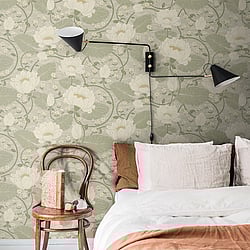 Galerie Wallcoverings Product Code: S83124 - Sommarang Wallpaper Collection Galerie Wallcoverings Product Code S83124 - Sommarang Wallpaper Collection - Greige Colours - Lotus Flower Design