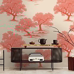 Galerie Wallcoverings Product Code WH45242M - Welcome Home Murals Wallpaper Collection - Cream, Pink, Red Colours -  