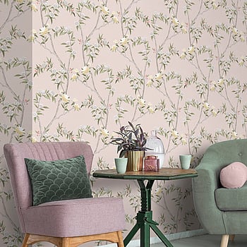 Galerie Wallcoverings Product Code 1900-4 - Spring Blossom Wallpaper Collection - Light Pink Colours -  