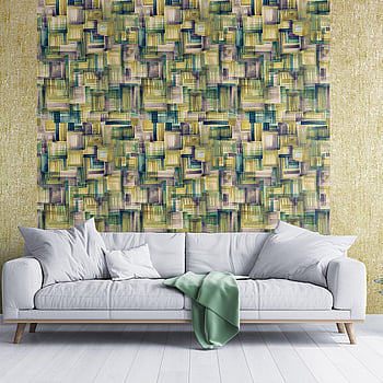 Galerie Wallcoverings Product Code 26800 - Crafted Wallpaper Collection - Yellow Purple Blue Green White Colours -  