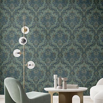 Galerie Wallcoverings Product Code 35945 - Ornamenta Wallpaper Collection - Green Blue Colours -  