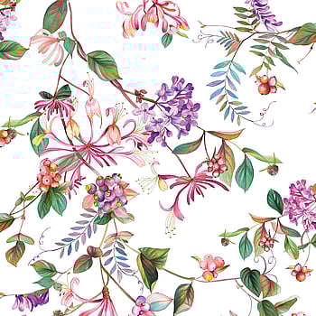 Galerie Wallcoverings Product Code 47456 - Flora Wallpaper Collection - White, Rose, Green Colours -  