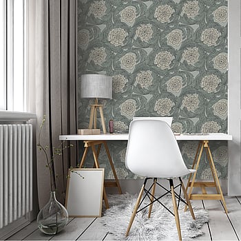 Galerie Wallcoverings Product Code 51009 - Blomstermala Wallpaper Collection - Grey Colours -  