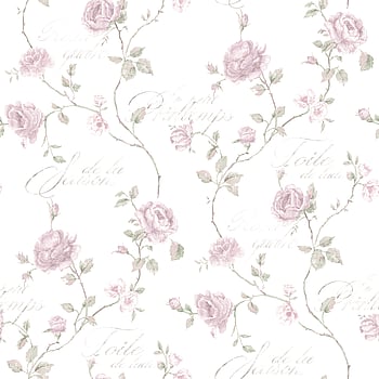 Galerie Wallcoverings Product Code G45329 - Vintage Roses Wallpaper Collection - Pink Green White Colours -  