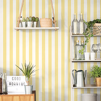 Galerie Wallcoverings Product Code G45400 - Smart Stripes 3 Wallpaper Collection - Yellow White Colours -  
