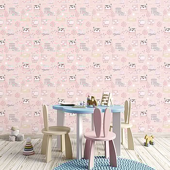 Galerie Wallcoverings Product Code G78376 - Tiny Tots 2 Wallpaper Collection - Pink Grey Beige Colours -  