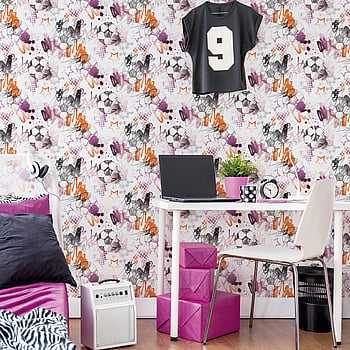 Galerie Wallcoverings Product Code G78567 - Kids & Teens Wallpaper Collection - Magenta Orange Black Colours -  