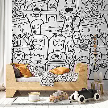Galerie Wallcoverings Product Code WH45195M - Welcome Home Murals Wallpaper Collection - Grey, Black, White Colours -  